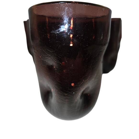 6 Blenko Amethyst C418 Pinched Crackle Dimple Tumbler Drinking Glasses 4.5”‎ - Picture 6 of 12